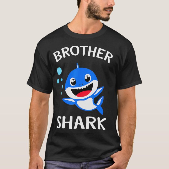 Brother Shark Gift  Cute Baby Shark Design Family  T-Shirt (Front)