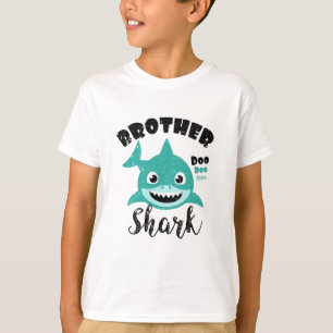 Brother Shark Gift Cute Baby Shark Design Matching T-Shirt