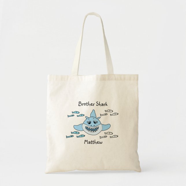 Brother Shark Personalised Beach Tote Bag (Front)