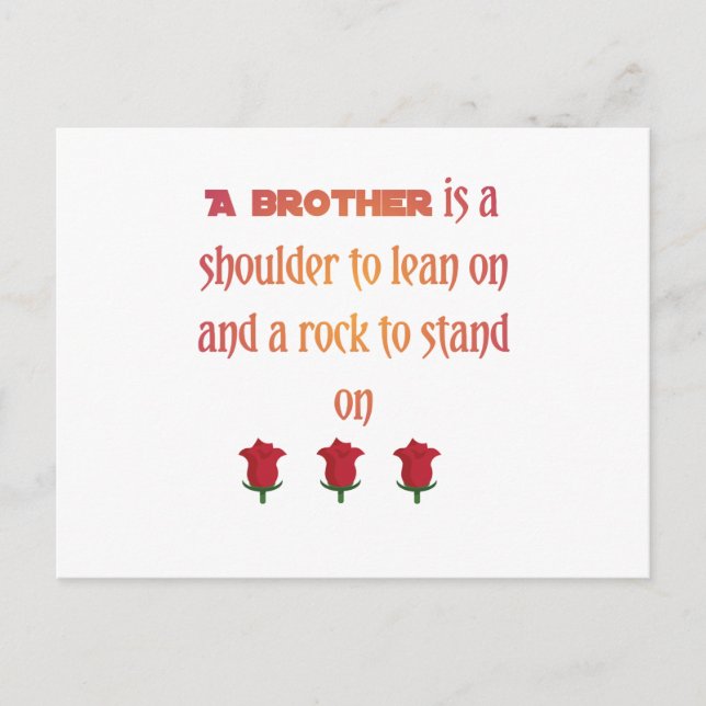 Brother "Shoulder to Lean On Postcard (Front)