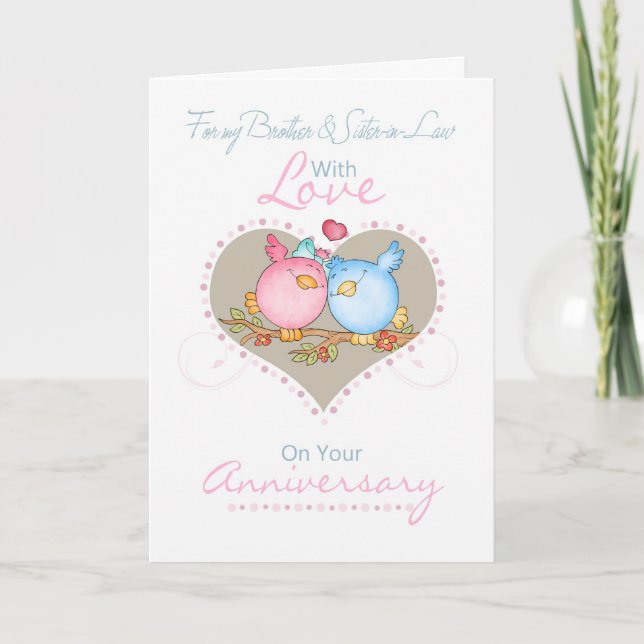 Brother & Sister-in-Law Anniversary Card With Love (Front)