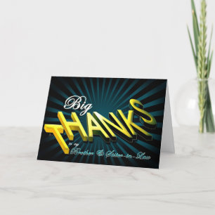 Brother & Sister-in-Law Big Thanks star stripes Holiday Card