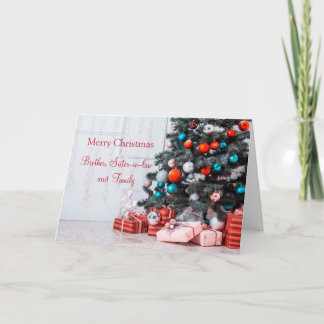 Brother, Sister-in-law Christmas Tree Baubles Holiday Card