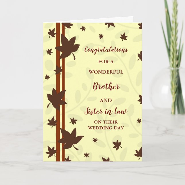 Brother & Sister in Law Congratulations Card (Front)