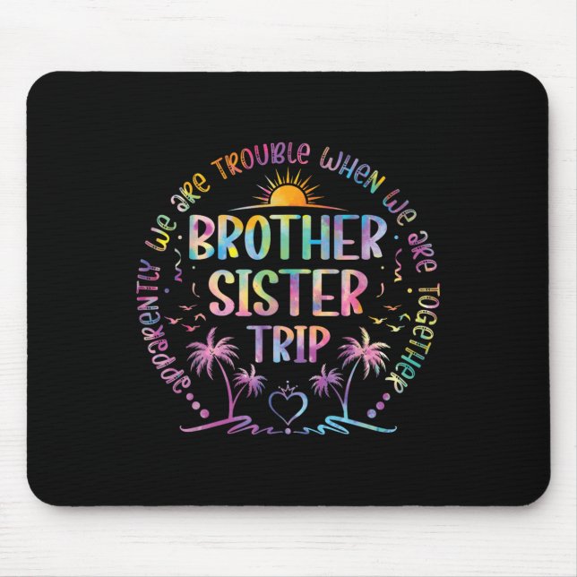 Brother Sister Matching Tie Dye Brother And Sister Mouse Mat (Front)