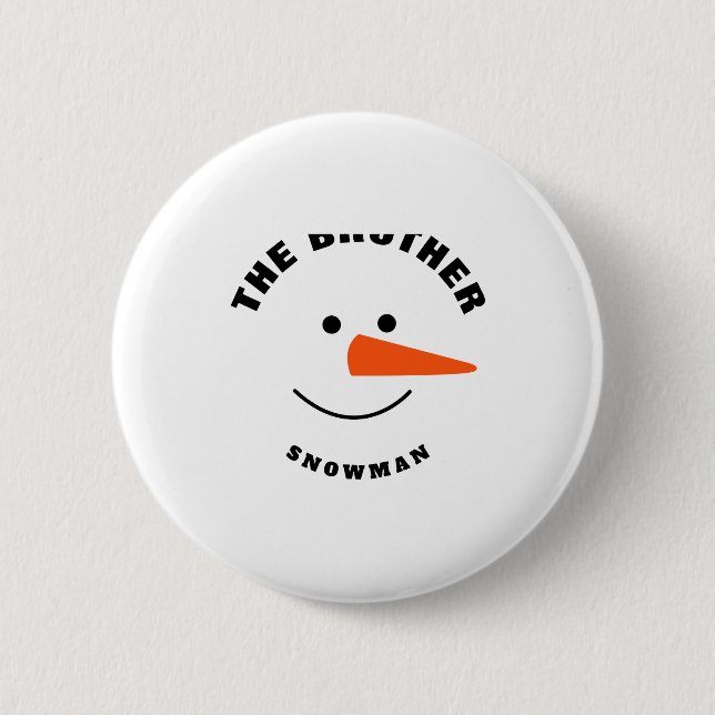 Brother Snowman Face Squad Matching Family Costume 6 Cm Round Badge (Front)