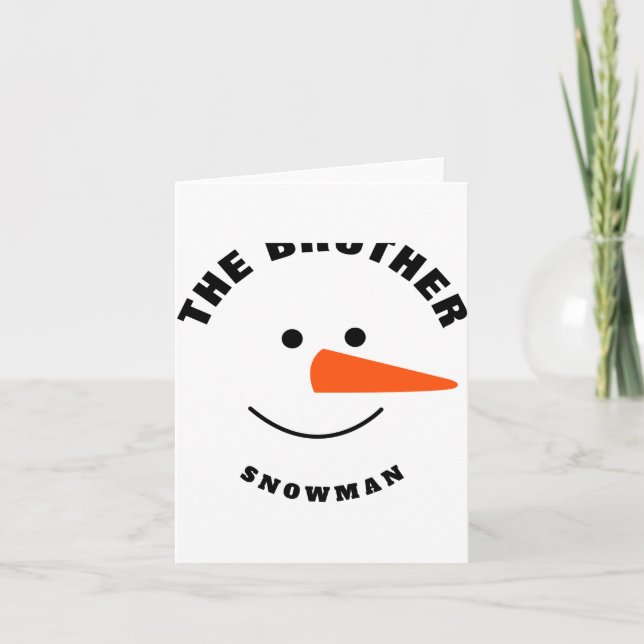 Brother Snowman Face Squad Matching Family Costume Card (Front)