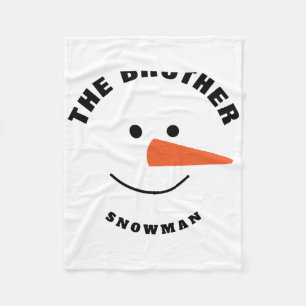 Brother Snowman Face Squad Matching Family Costume Fleece Blanket