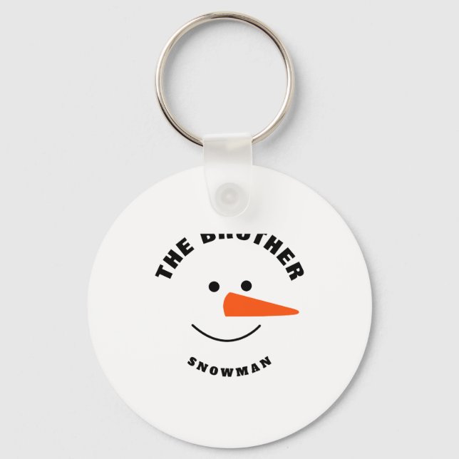 Brother Snowman Face Squad Matching Family Costume Key Ring (Front)