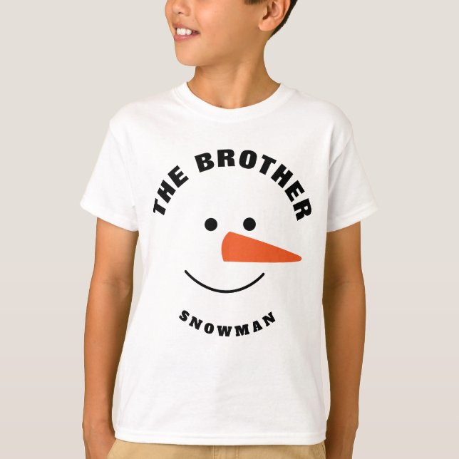 Brother Snowman Face Squad Matching Family Costume T-Shirt (Front)