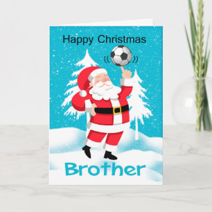Brother Soccer / Football Christmas Greeting Card