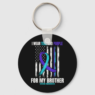 Brother Suicide Awareness Prevention American Flag Key Ring