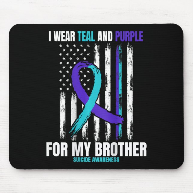 Brother Suicide Awareness Prevention American Flag Mouse Mat (Front)