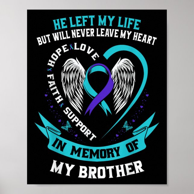 Brother Suicide Awareness Prevention Memorial Grap Poster (Front)