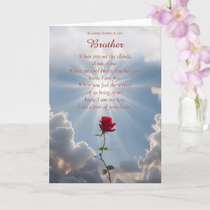Brother Sympathy Condolences Loss Red Rose Card