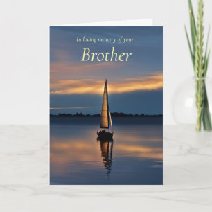 Brother Sympathy Memorial with Sailboat Sunset Sea Card