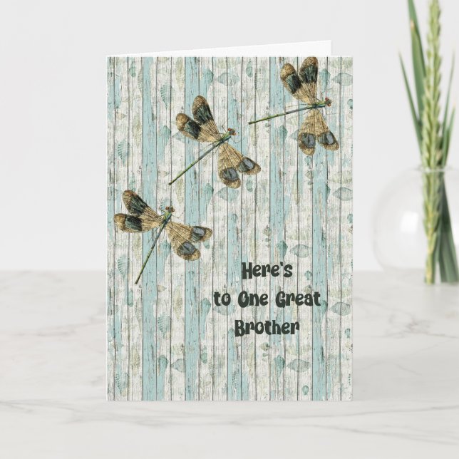 Brother Thank You Card with Dragonflies (Front)