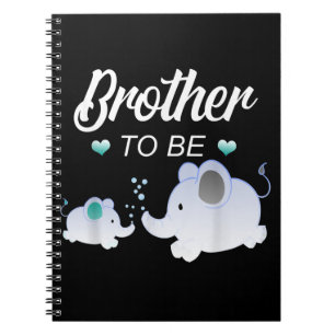 Brother To Be Elephant Baby Shower Gift For Boy Notebook
