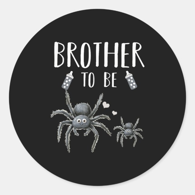 Brother To Be Sder Baby Shower Announcement Hallow Classic Round Sticker (Front)