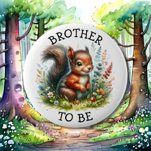 Brother to be   Woodland Themed Baby Shower  6 Cm Round Badge