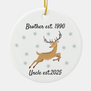 Brother to Uncle Ornament, Promoted to Uncle Gift Ceramic Tree Decoration