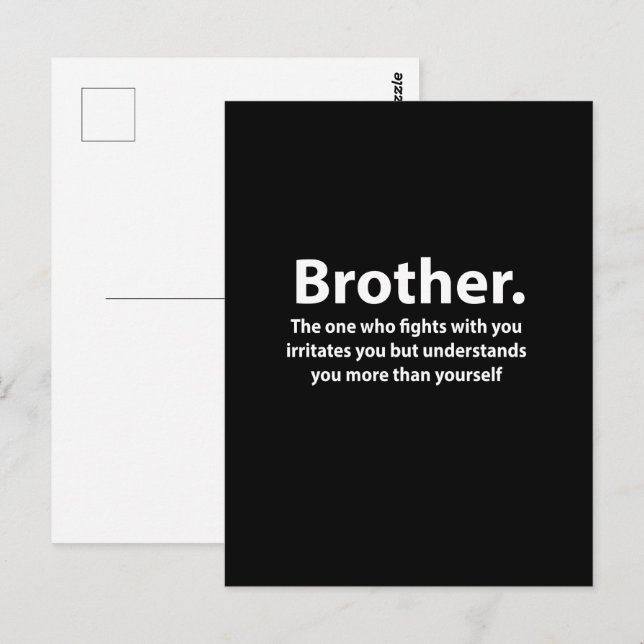 Brother Typography Brother Postcard (Front/Back)