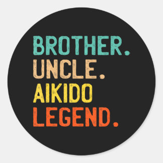 BROTHER UNCLE AIKIDO LEGEND COOL UNCLE MARTIAL CLASSIC ROUND STICKER