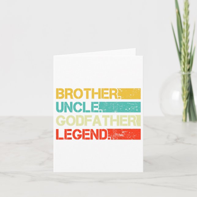 Brother Uncle Godfather Legend Best Funny Uncle Gi Card (Front)