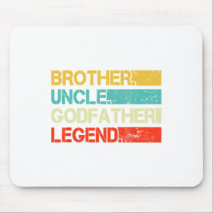 Brother Uncle Godfather Legend Best Funny Uncle Gi Mouse Mat