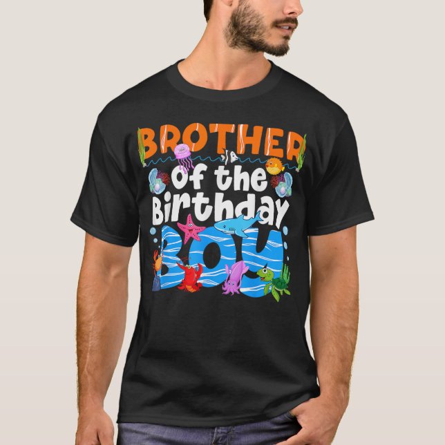 Brother UnderSea Birthday Party Boy Ocean Sea Anim T-Shirt (Front)