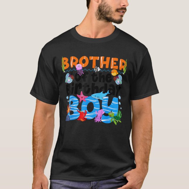 Brother UnderSea Birthday Party Boy Ocean Sea Anim T-Shirt (Front)
