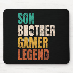 Brother Video Gamer Legend Matching Family Sibling Mouse Mat