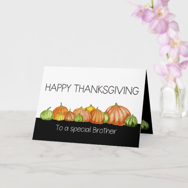 Brother Watercolor Pumpkins Thanksgiving Card (Orchid)