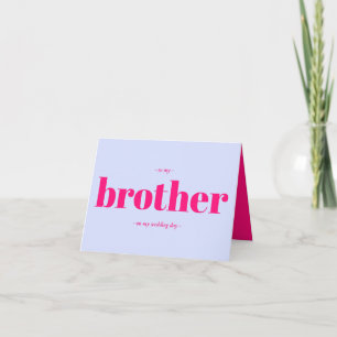 Brother Wedding Minimal Simple Lilac pink Card