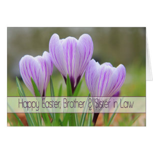Brother & Wife Happy Easter Purple crocuses