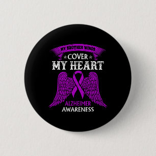 Brother Wings Cover My Heart Alzheimerheimer Aware 6 Cm Round Badge