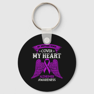 Brother Wings Cover My Heart Alzheimerheimer Aware Key Ring