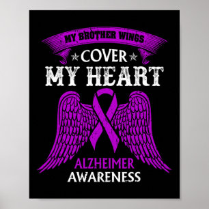 Brother Wings Cover My Heart Alzheimerheimer Aware Poster