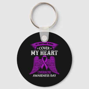 Brother Wings Cover My Heart Overdose Awareness Da Key Ring