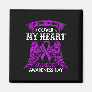 Brother Wings Cover My Heart Overdose Awareness Da Magnet
