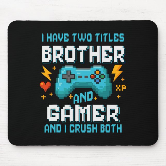 Brotherand Gamer Pixel Console Video Game Player G Mouse Mat (Front)