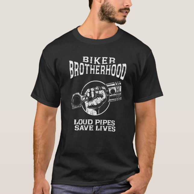 Brotherhood Biker Cool Chopper Motorcycle Biker   T-Shirt (Front)