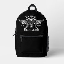 Brotherhood Biker motorbike Honor Respect Backpack
