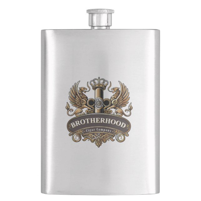 Brotherhood Cigar Company Hip Flask (Front)
