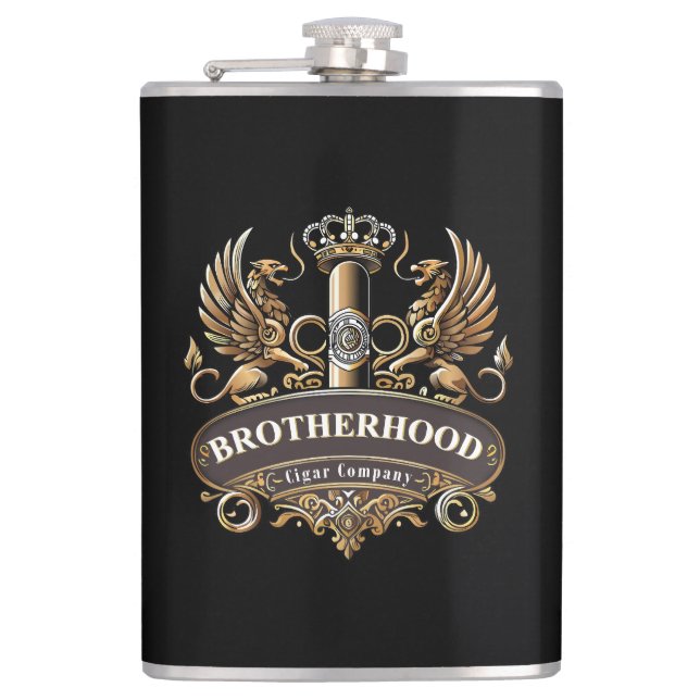 Brotherhood Cigar Company Hip Flask (Front)