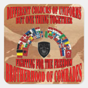 Brotherhood of Military Comrades Square Sticker