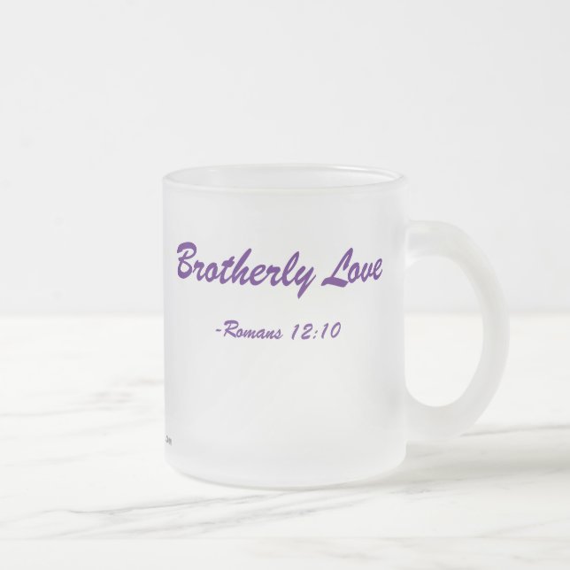 Brotherly Love Frosted Glass Coffee Mug (Right)