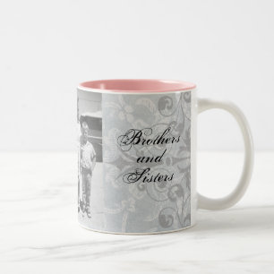Brothers and Sisters/Someone to lean on & tell on! Two-Tone Coffee Mug