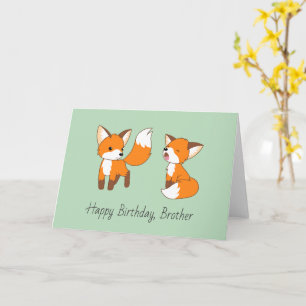 Brothers Birthday - Little Foxes Card