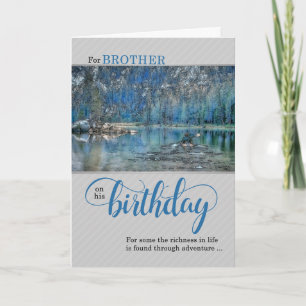 Brother's Birthday Outdoorsman Kayak Rowing Card